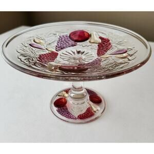 Westmoreland Glass Della Robbia Mint Compote Tidbit Tray Cake Plate 1928-1940